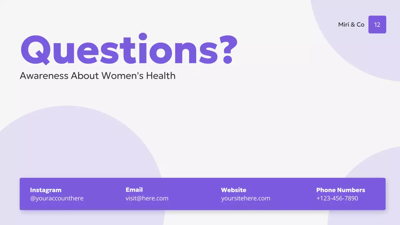 Purple Modern Women's Health Presentation