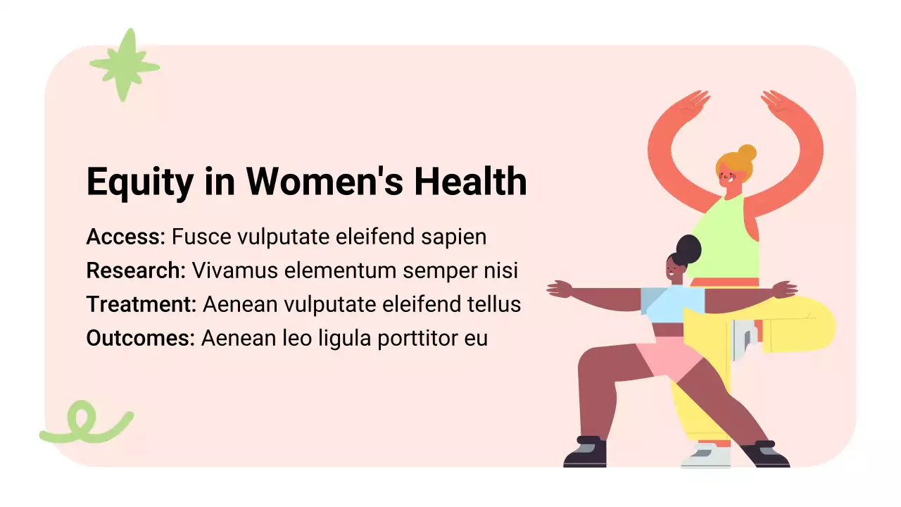 핑크 그린 모던 여성 건강 프레젠테이션