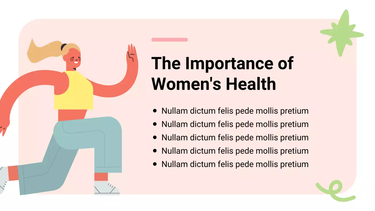 핑크 그린 모던 여성 건강 프레젠테이션
