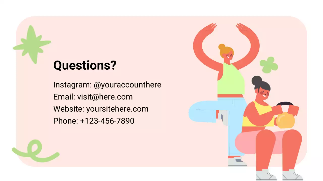 핑크 그린 모던 여성 건강 프레젠테이션