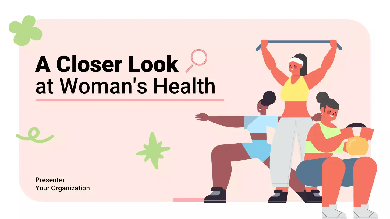 핑크 그린 모던 여성 건강 프레젠테이션