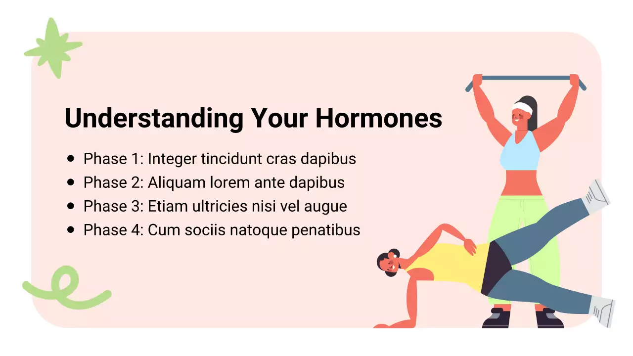 핑크 그린 모던 여성 건강 프레젠테이션