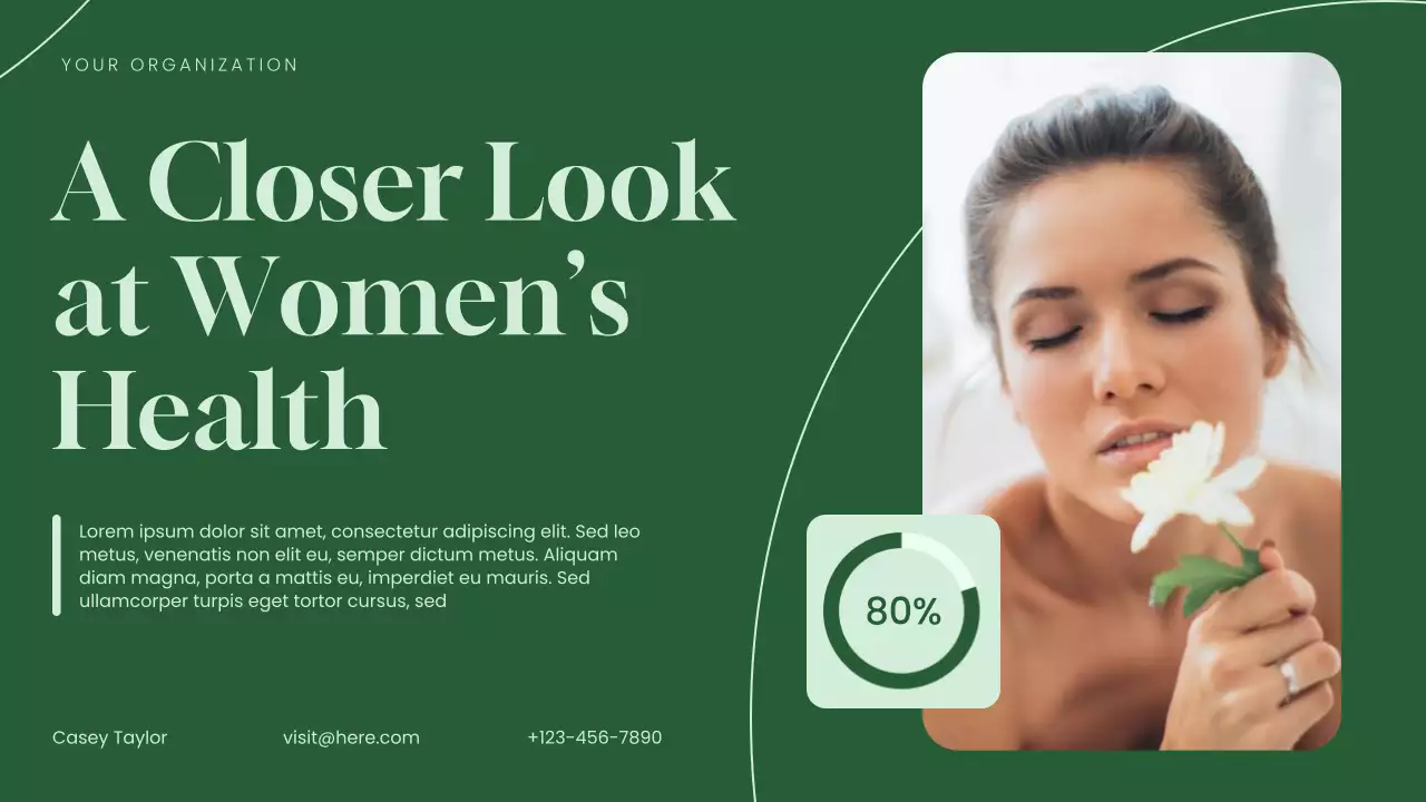 Green Elegant Women's Health Presentation