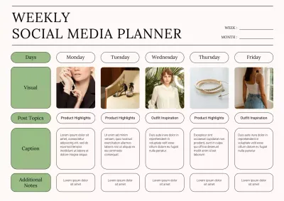 Beige Modern Planner Schedule Poster