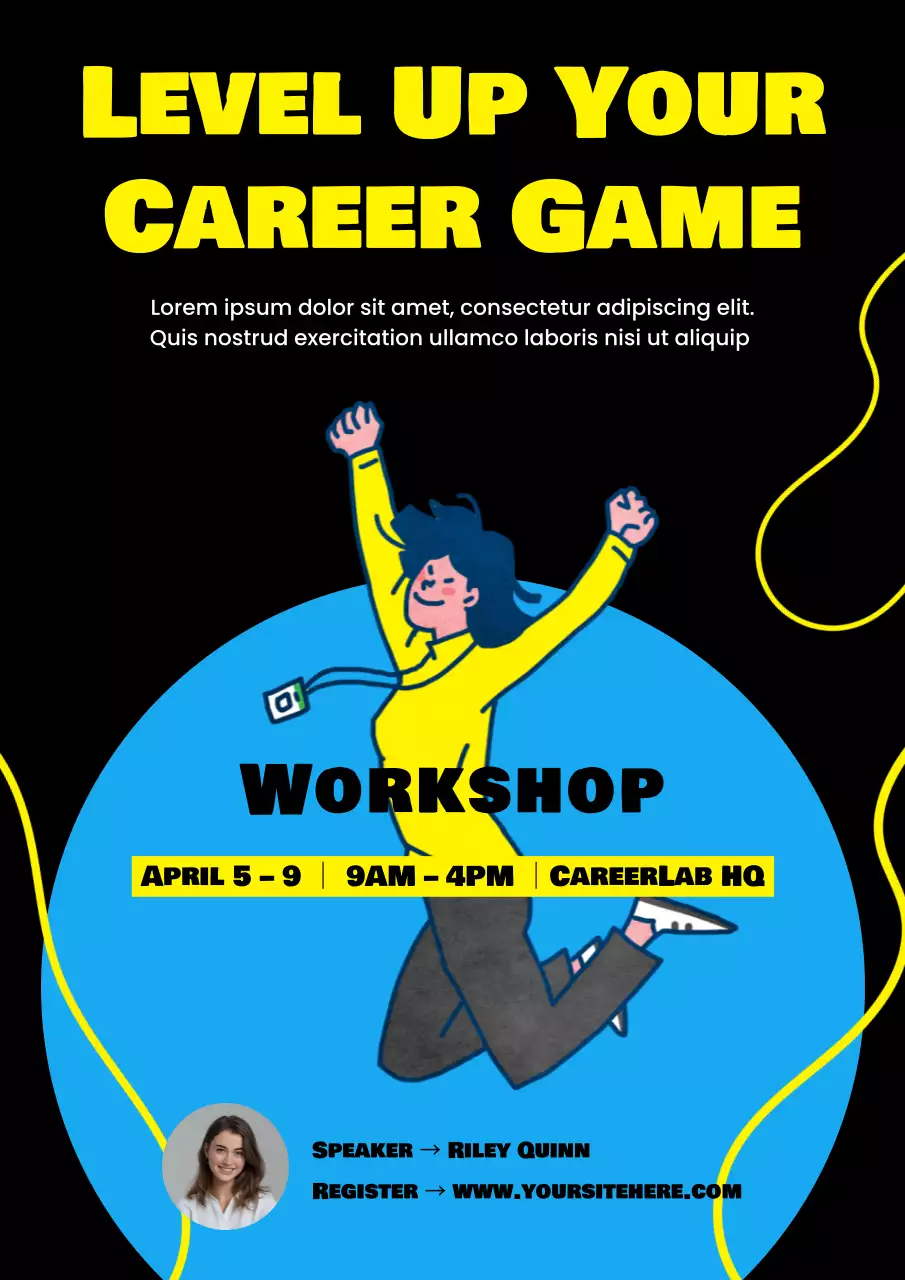 Blue Modern Career Workshop Announcement Poster