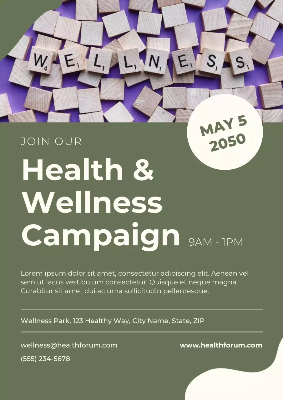 Green Modern Wellness Event Poster