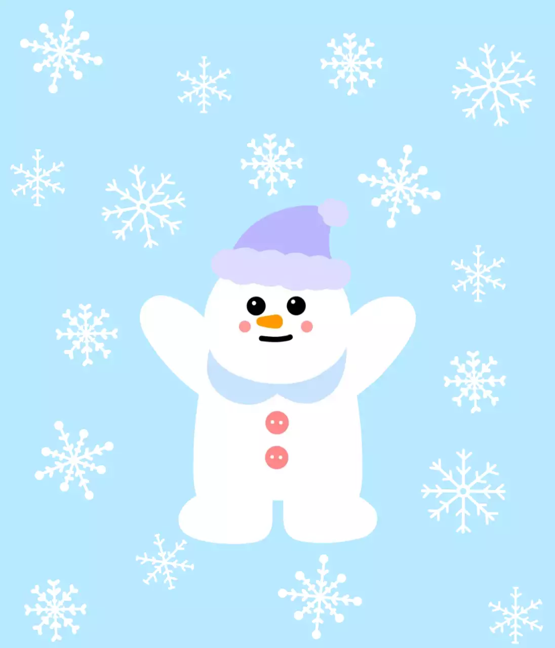 하늘색 아기자기한 겨울 엽서