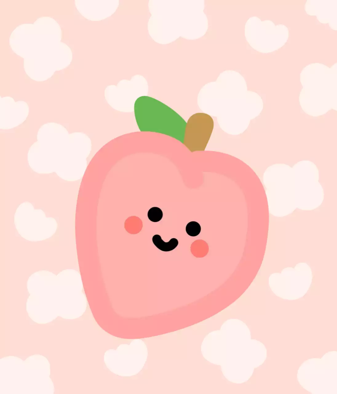 핑크 아기자기한 과일 스티커