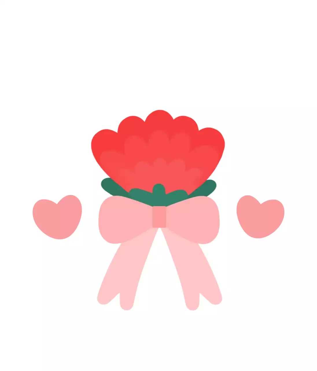 빨강 아기자기한 사랑 스티커