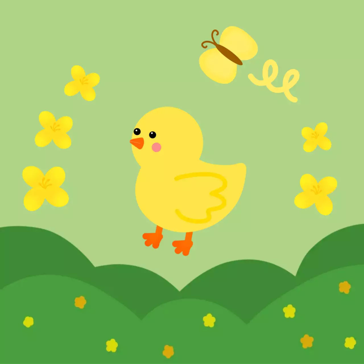 연두 아기자기한 동물 스티커