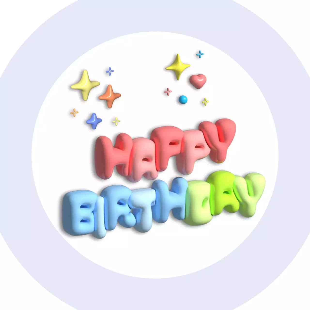 하늘색 팝 생일 축제