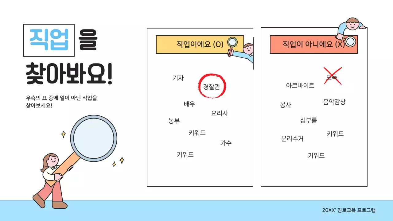 파랑 아기자기한 직업 교육 자료