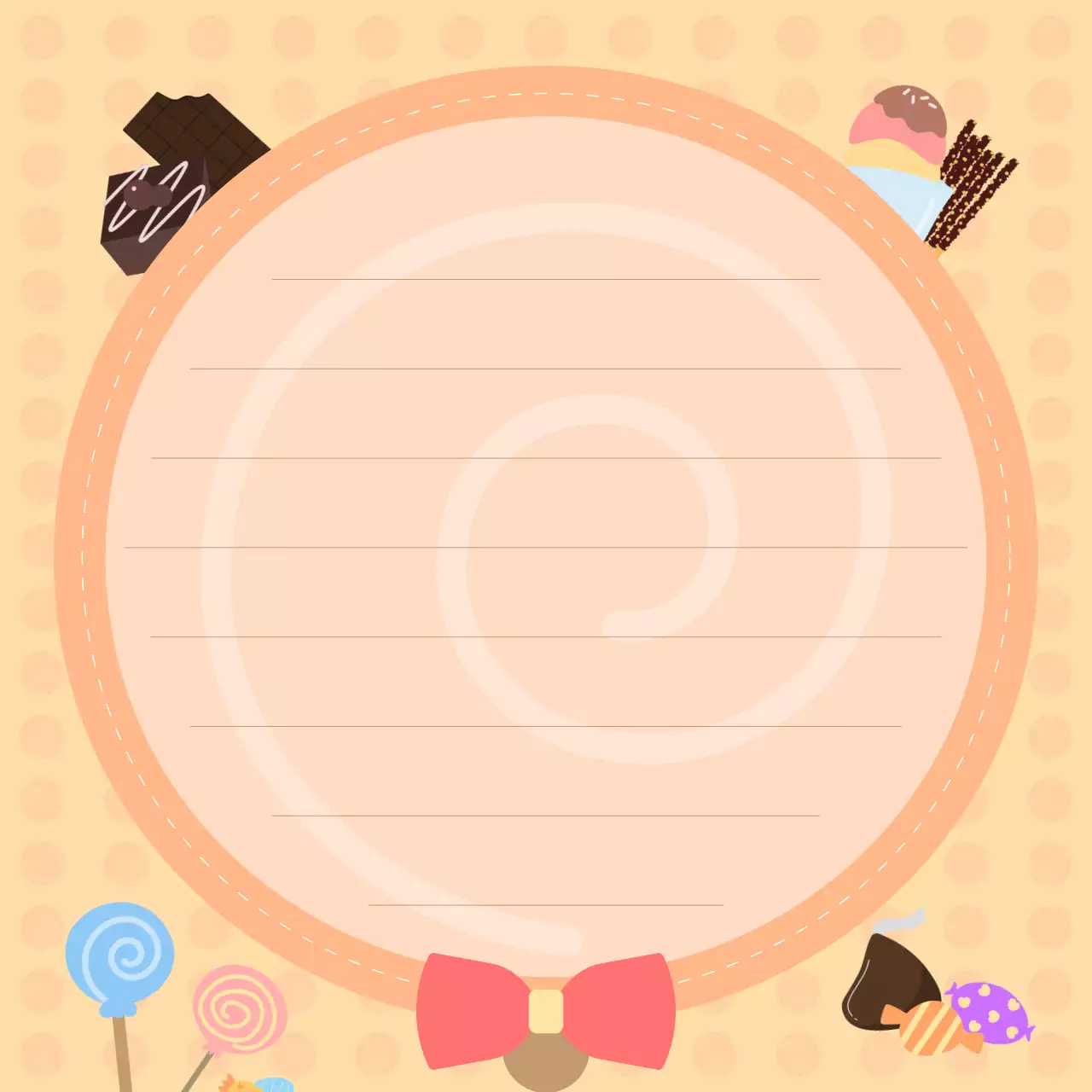 주황색 아기자기한 간식 다꾸