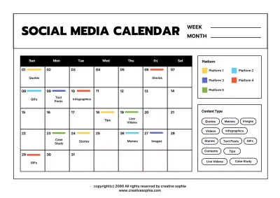 Black Modern Social Media Planner Poster