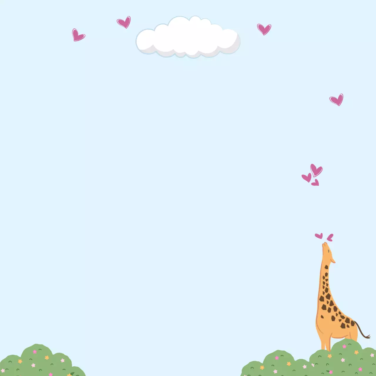 하늘색 아기자기한 동물 포토프레임