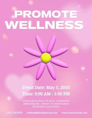 Pink Floral Wellness Announcement Poster