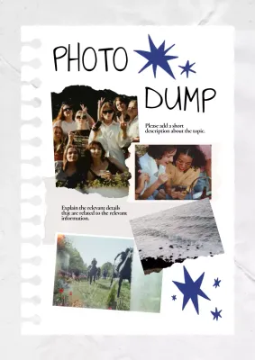 Blue Retro Photo Diary Poster