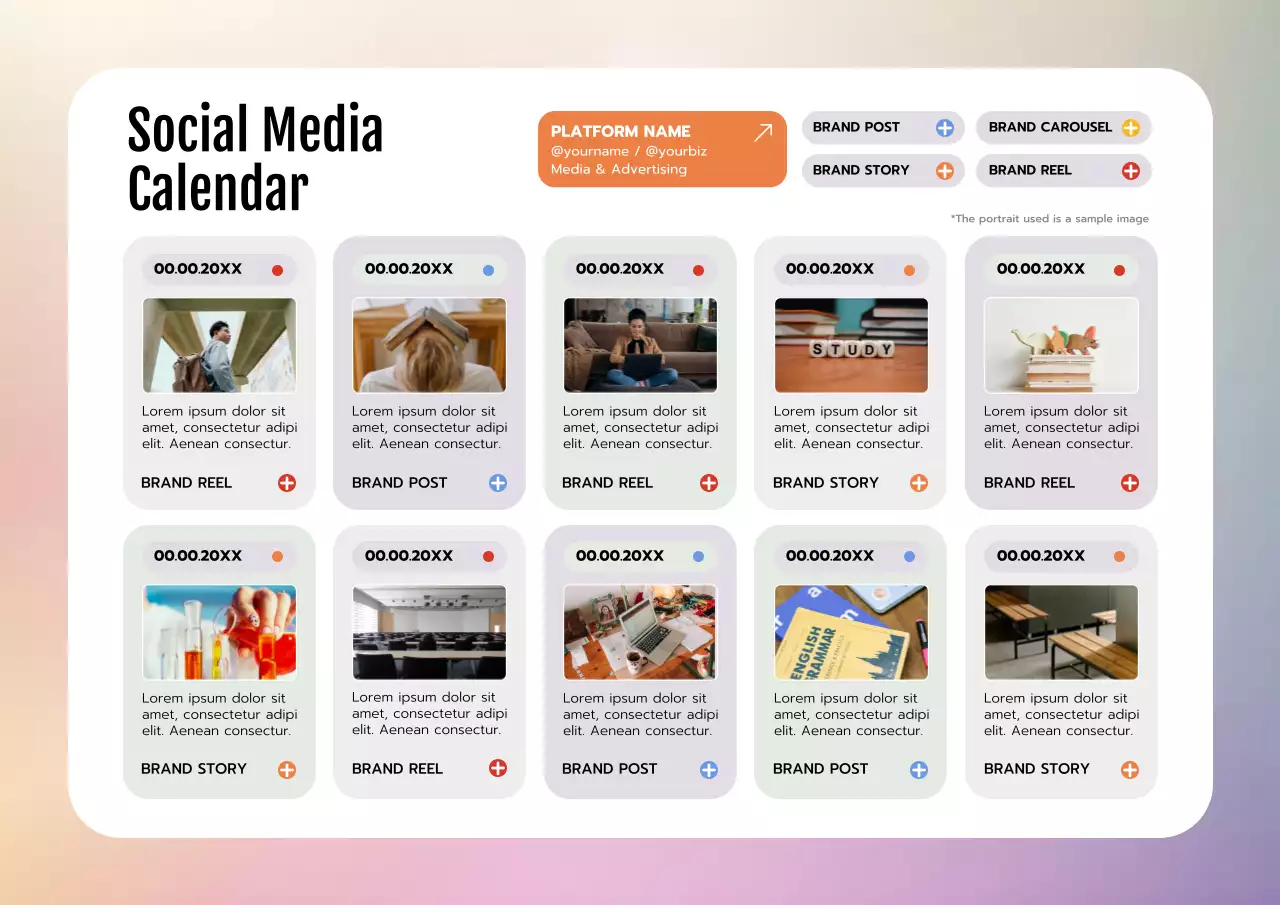 Beige Modern Social Media Planner Poster
