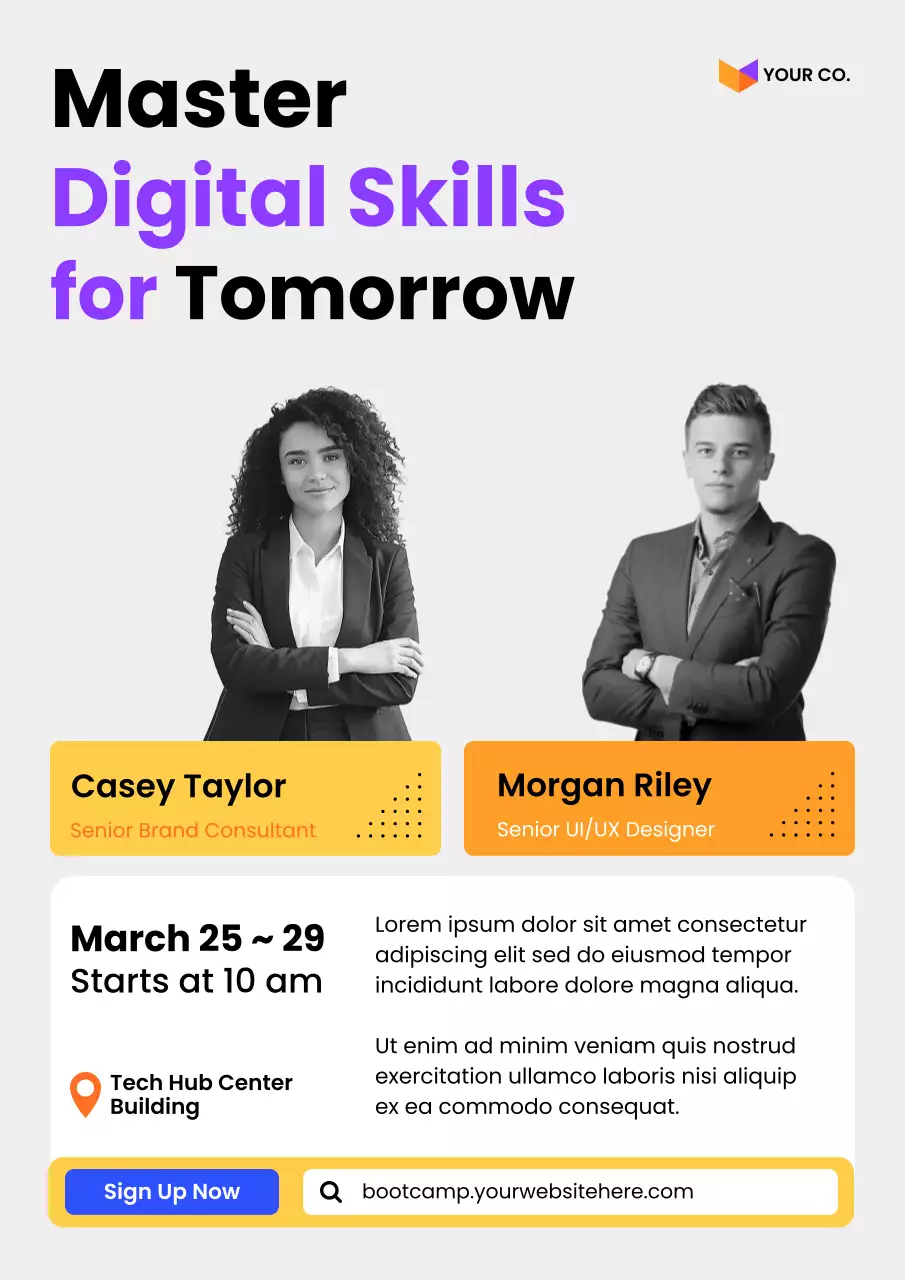 Purple Modern Skills Promotion Poster