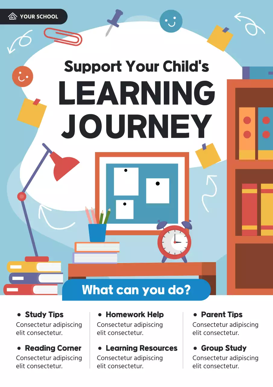 Blue Modern Education Guide Poster