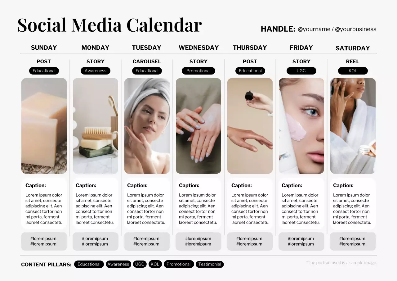 Beige Modern Social Schedule Planner Poster