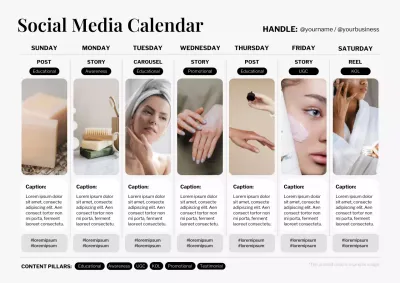 Beige Modern Social Schedule Planner Poster