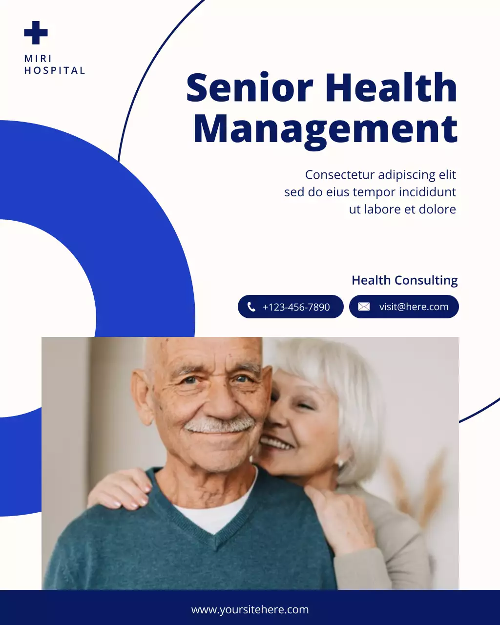 Blue Modern Senior Health Management Advertisement Instagram Post