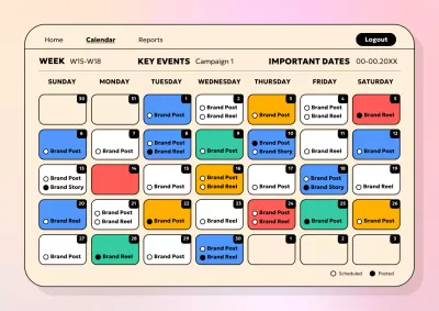 Beige Modern Social Media Planner Poster