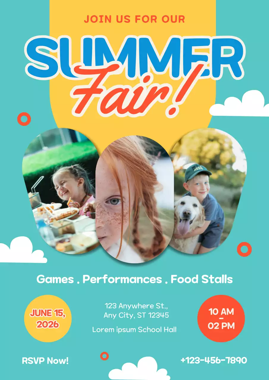 Blue Playful Summer Event Invitation Poster