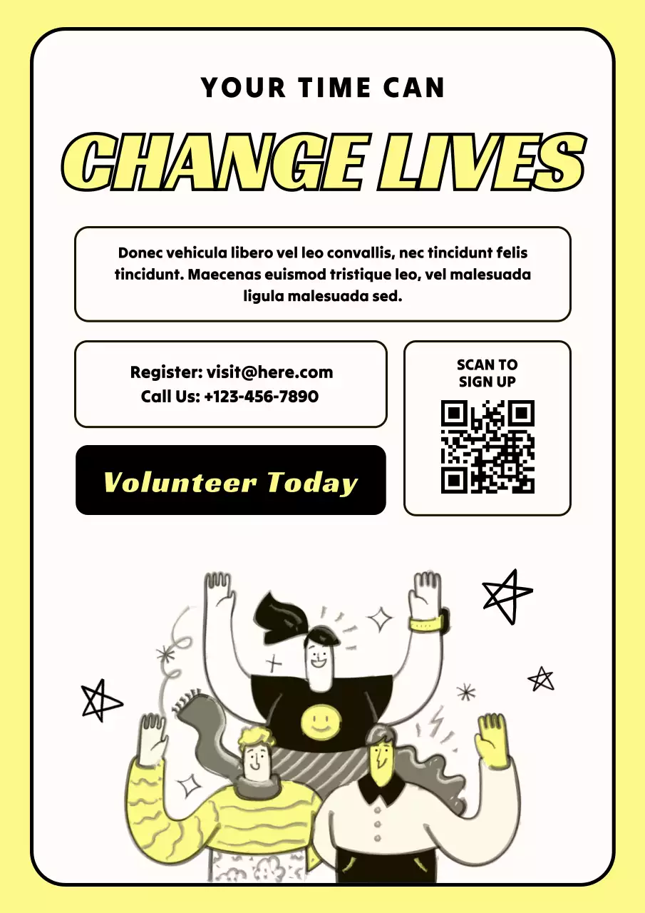 Blue Modern Volunteer Recruitment Poster