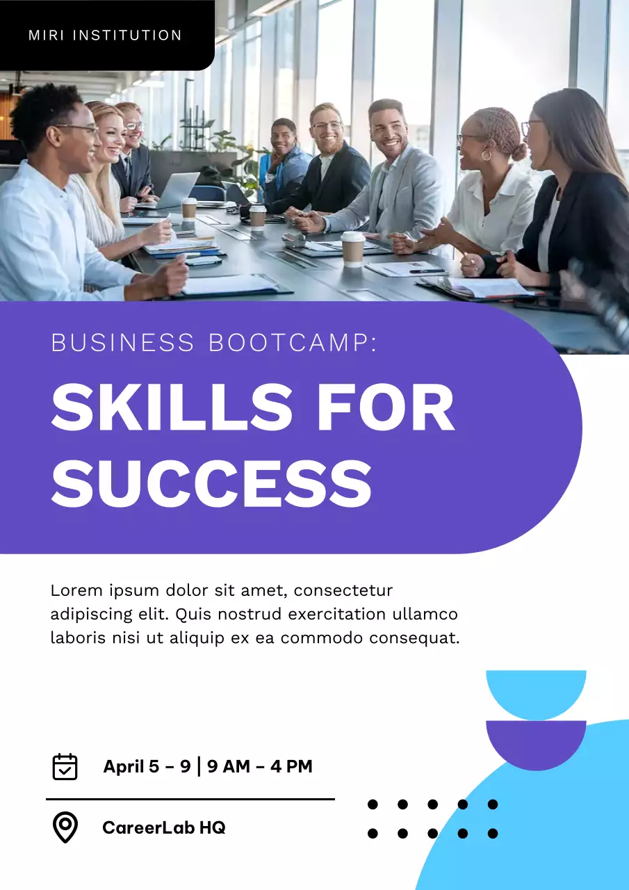 Purple Professional Business Workshop Announcement Poster