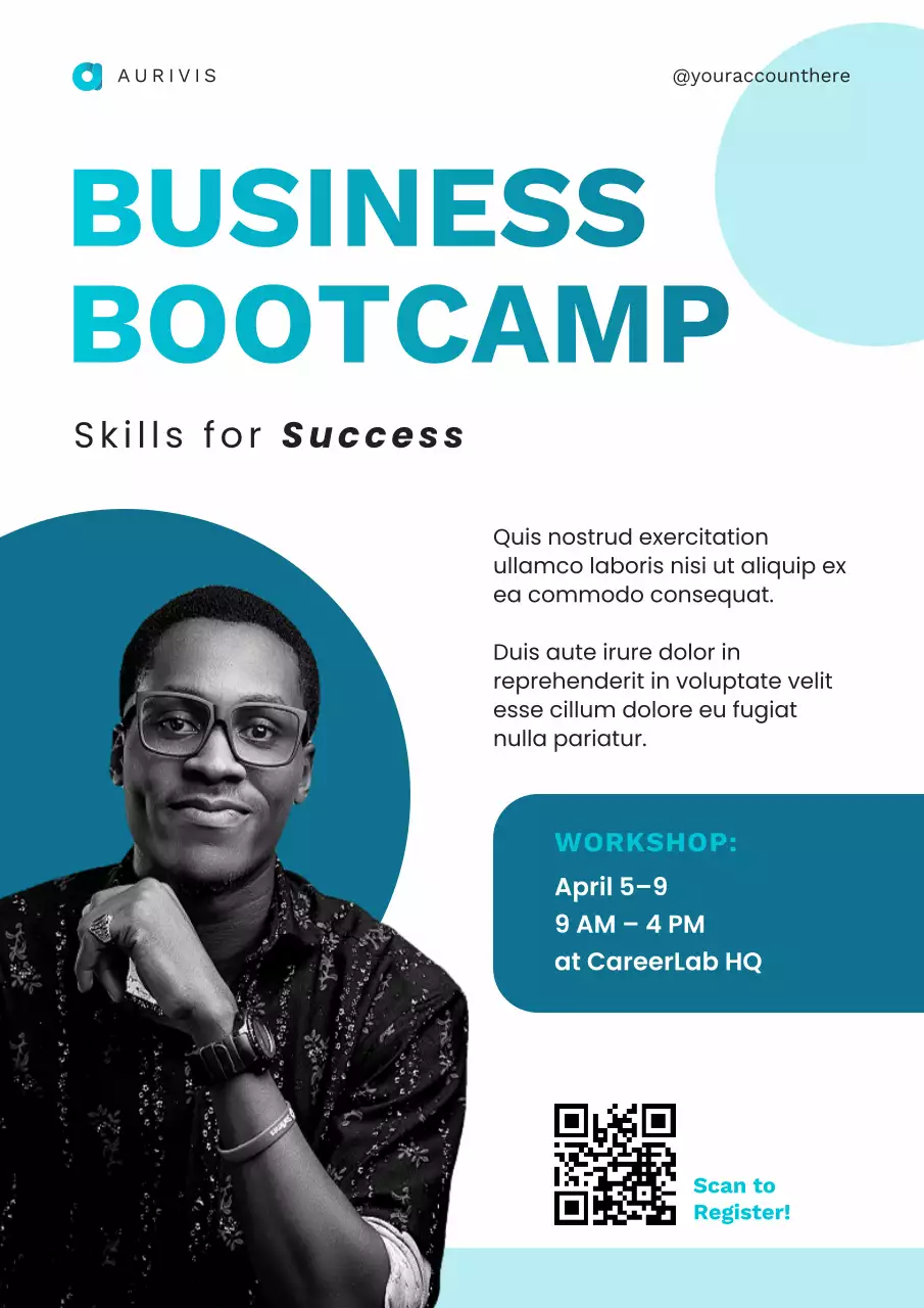 Teal Modern Business Workshop Announcement Poster