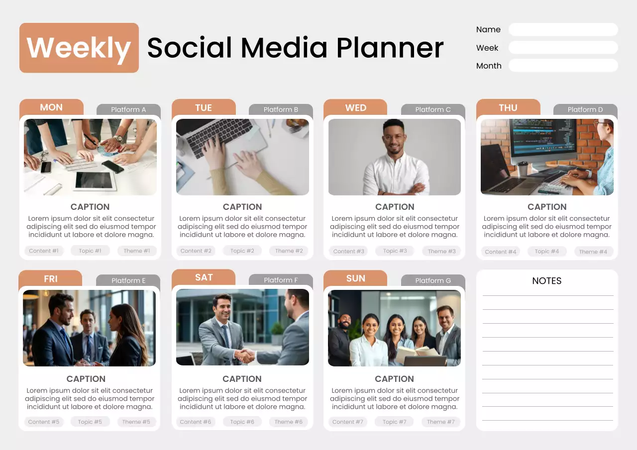 Beige Modern Social Planner Poster