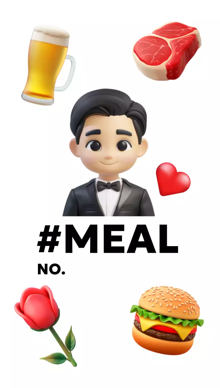 흰색 아기자기한 웨딩 식권