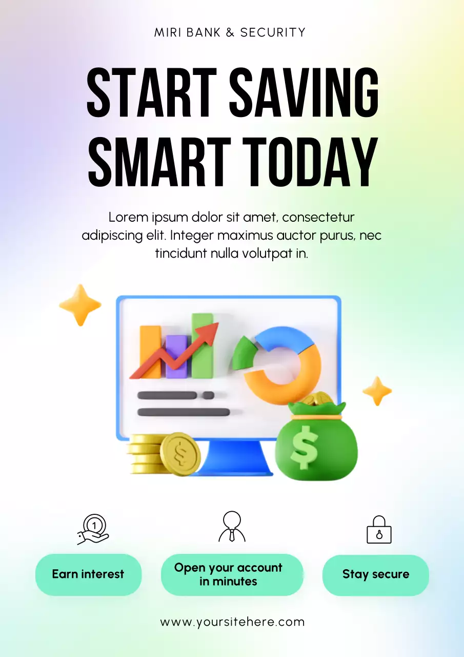 Green Modern Banking Promotion Poster