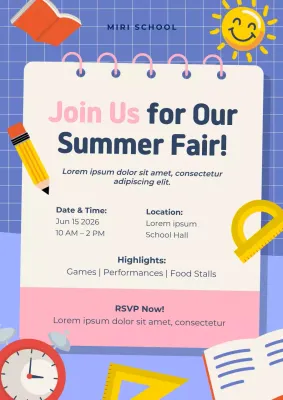 Purple Playful School Events Invitation Poster