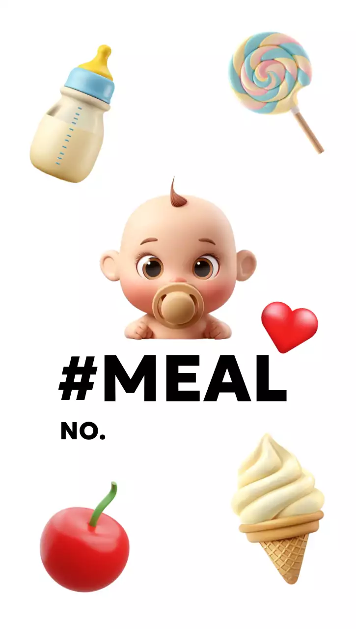 흰색 아기자기한 웨딩 식권