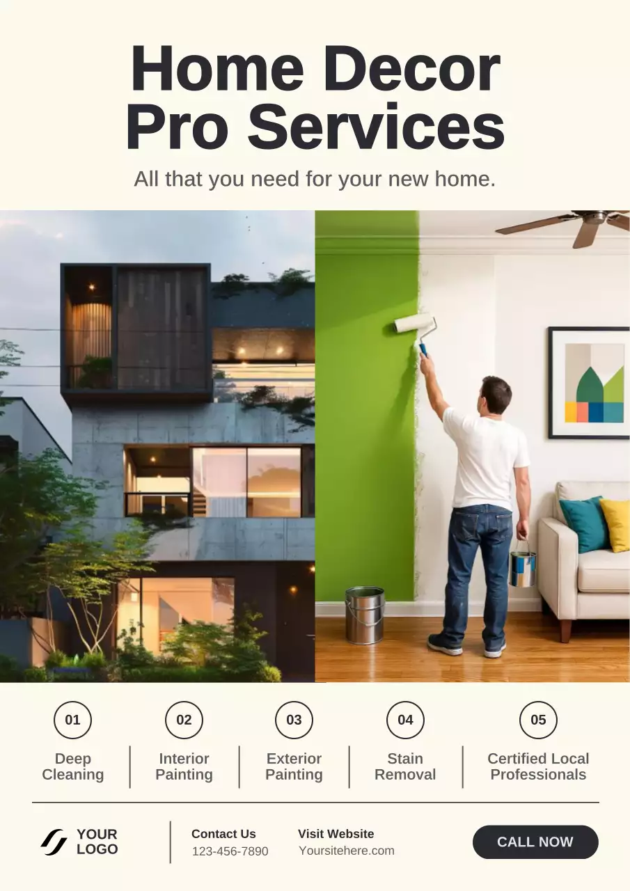 Beige Modern Home Promotion Poster