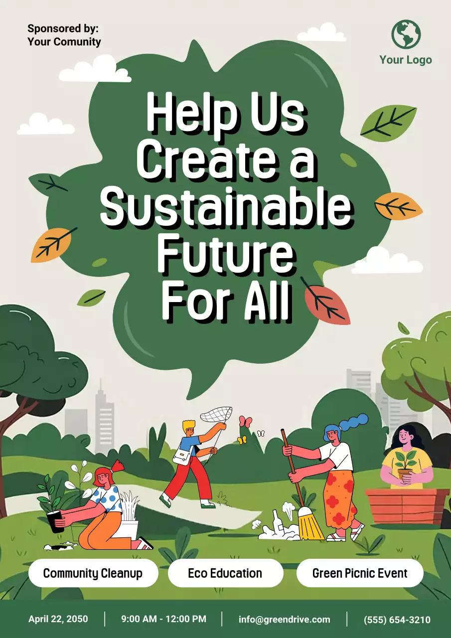 Green Modern Sustainability Event Poster