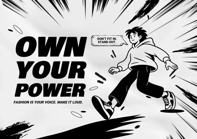 블랙 코믹 패션 광고 포스터