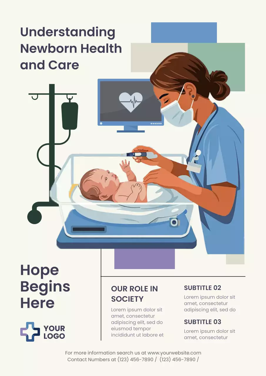 Blue Professional Newborn Guide Poster