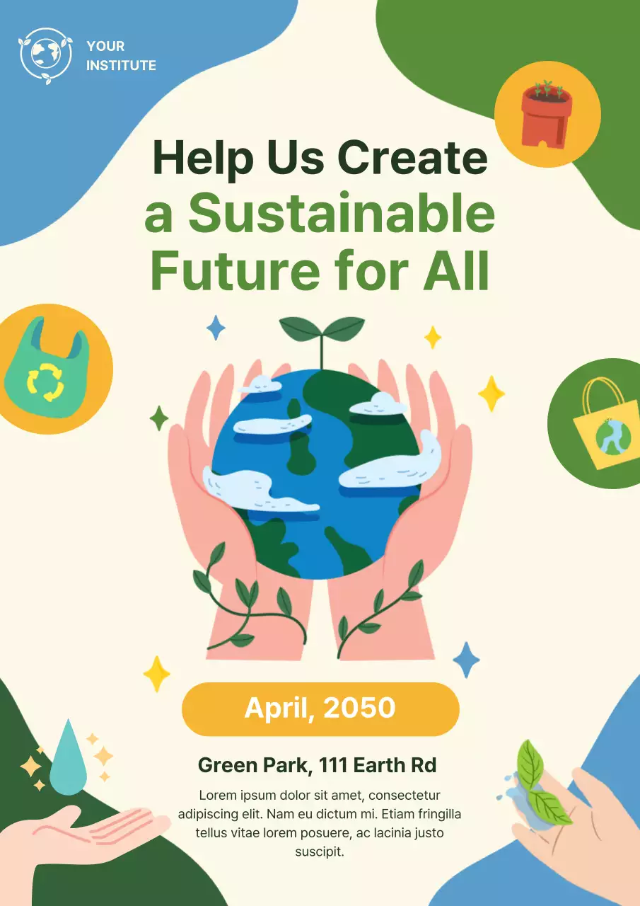 Green Modern Sustainability Event Poster