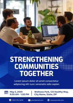 Blue Modern Community Event Announcement Poster