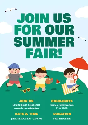 Colorful Playful Summer Event Invitation Poster