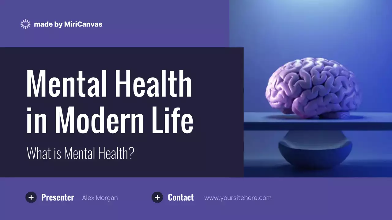 Purple Modern Mental Health Lecture Presentation