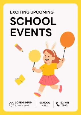 Yellow Playful School Event Announcement Poster