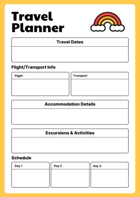 Yellow Simple Travel Planner