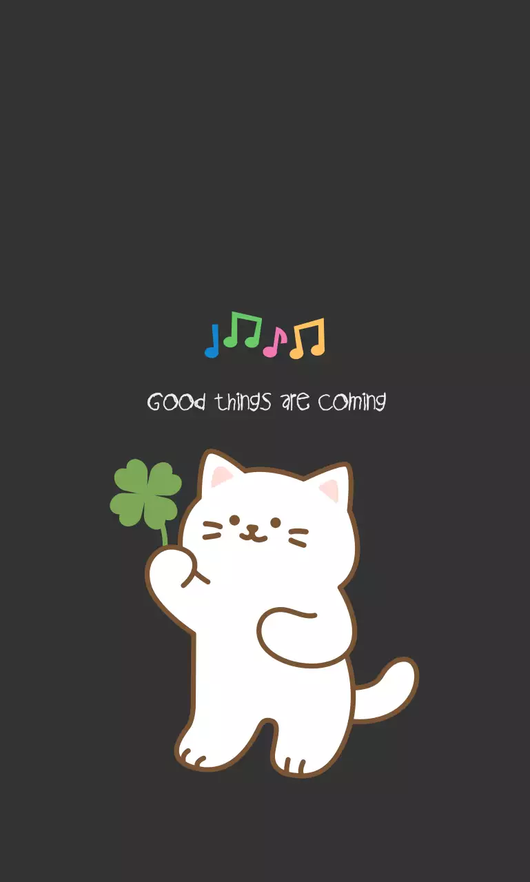 검정 아기자기한 고양이 엽서