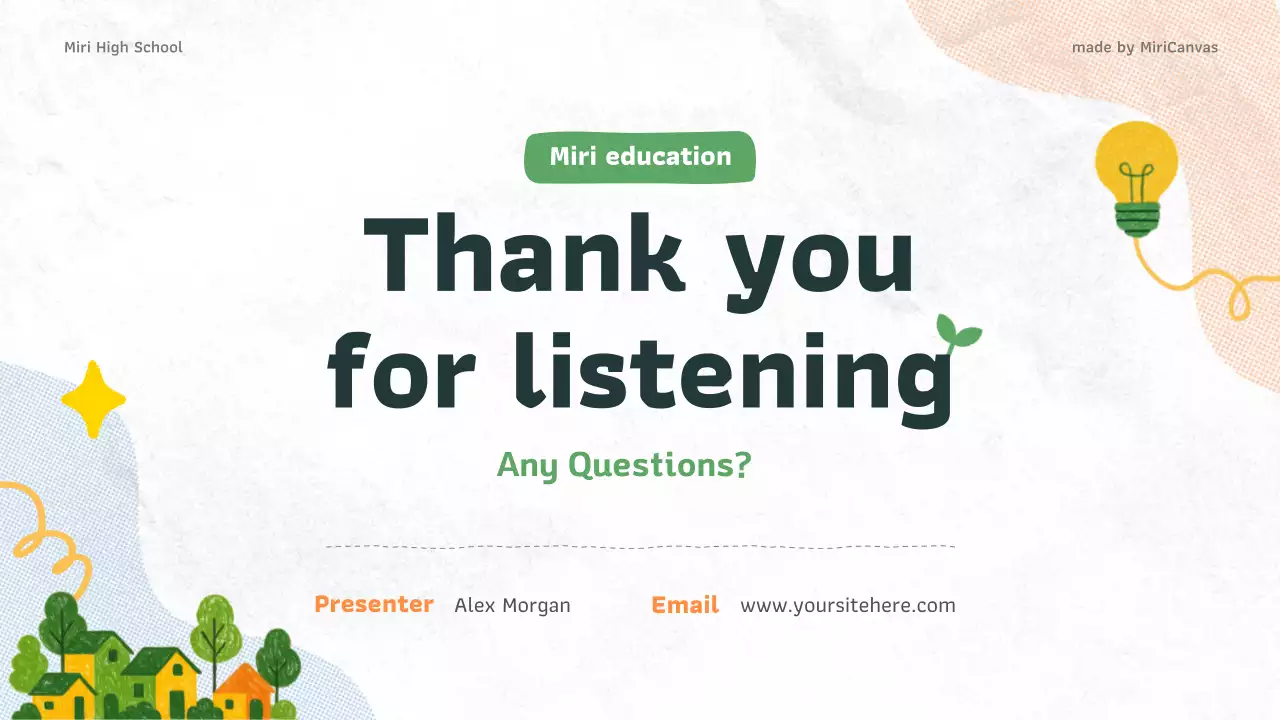 Green Orange Organic Cities and New Environmental Awareness Education Presentation