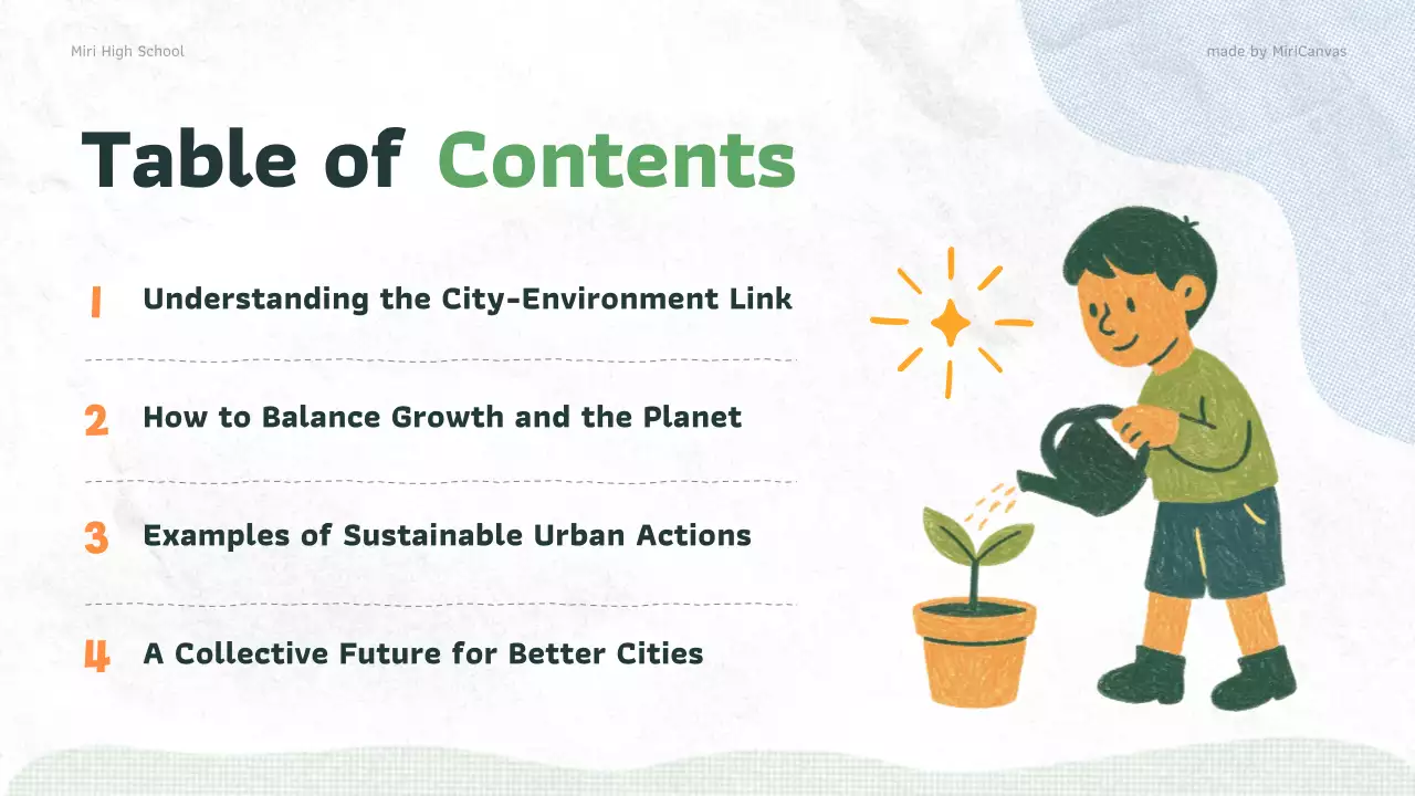 Green Orange Organic Cities and New Environmental Awareness Education Presentation
